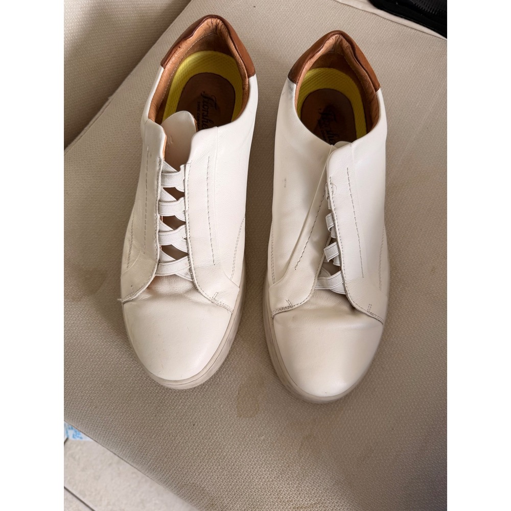 Florsheim Mens Comfortech Supacush White Leather Sneakers 14407-112 Size 10.5W